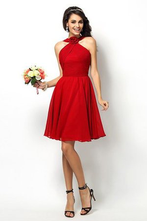 Robe demoiselle d'honneur naturel bref de col haut ligne a de princesse - Photo 23