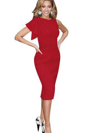 Organza Paillettenbesetztes normale Taille knielanges Ballkleid mit Bordüre mit Rüschen - Bild 3