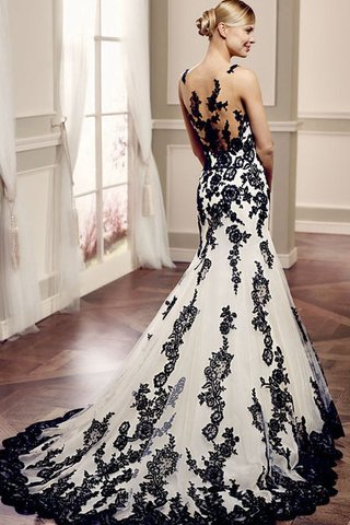 Elegante Vestido de Novia de Corte Sirena de Apliques de Cremallera de Barco - Foto 2