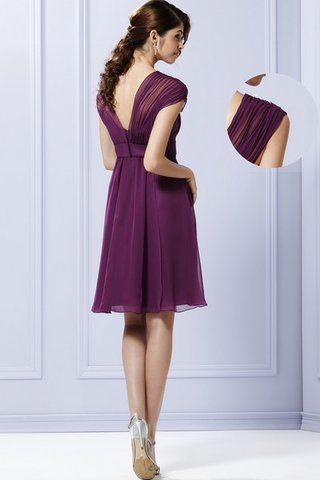 Chiffon Ärmelloses A-Linie knielanges Brautjungfernkleid - Bild 2