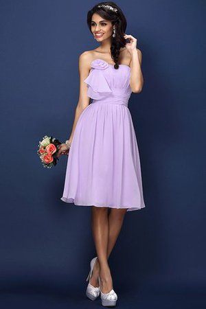 Drapiertes Natürliche Taile Plissiertes Brautjungfernkleid aus Chiffon ohne Ärmeln - Bild 19