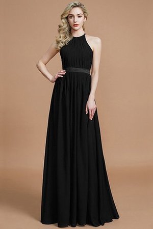 Robe demoiselle d'honneur manche nulle avec zip ruché jusqu'au sol en chiffon - Photo 7