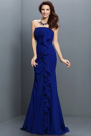 Meerjungfrau Stil Ärmelloses Chiffon Bodenlanges Brautjungfernkleid mit Empire Taille - Bild 26