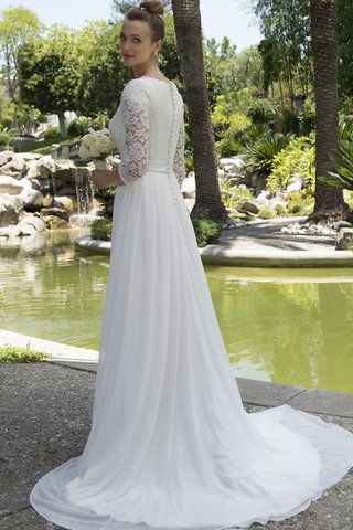 Chiffon Reißverschluss schlichtes stilvolles romantisches konservatives Brautkleid - Bild 2