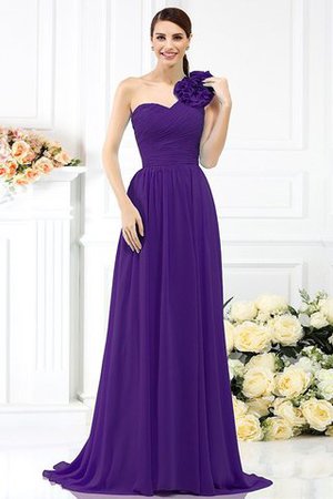 Robe demoiselle d'honneur plissage avec fleurs avec chiffon ligne a au drapée - Photo 24