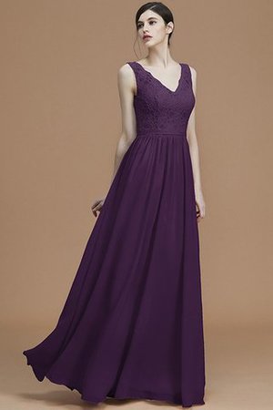 V-Ausschnitt Prinzessin Normale Taille Reißverschluss A Linie Brautjungfernkleid - Bild 19