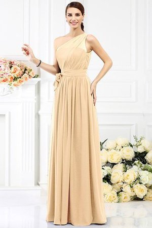 Robe demoiselle d'honneur longue en chiffon ceinture avec ruban avec sans manches - Photo 5