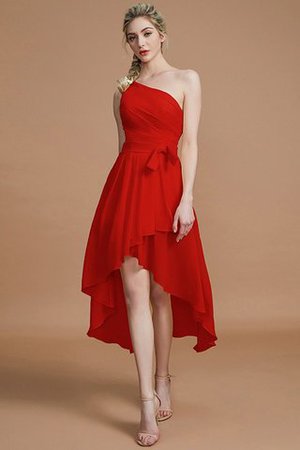 Robe demoiselle d'honneur courte avec zip manche nulle asymétrique avec chiffon - Photo 28