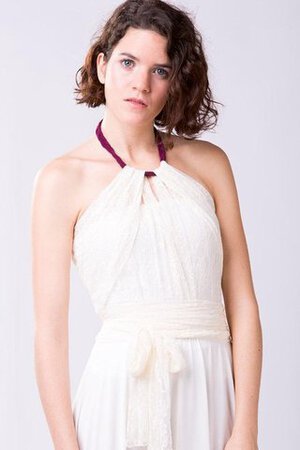 Neckholder A-Line Strand Reißverschluss informelles Brautkleid ohne Ärmeln - Bild 4