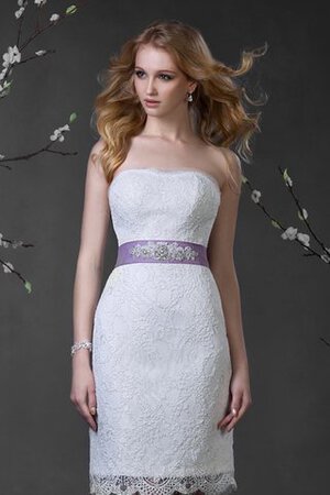 Abito da Sposa Coda A Strascico Corto Naturale in pizzo in Pizzo A Terra senza strap