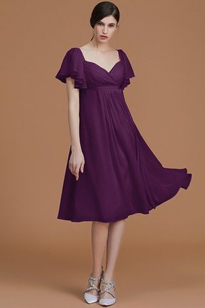 Vestido de Dama de Honor de Natural de Hasta la Rodilla de Manga corta de Cremallera - Foto 19