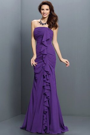 Meerjungfrau Stil Ärmelloses Chiffon Bodenlanges Brautjungfernkleid mit Empire Taille - Bild 24