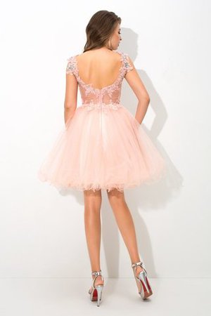 A Linie Reißverschluss Natürliche Taile Mini Cocktailkleid aus Elastischer gewebter Satin - Bild 2