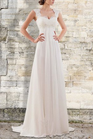 Abito da sposa in pizzo con ricamo con piega meravigliosa in chiffon a chiesa - Foto 1
