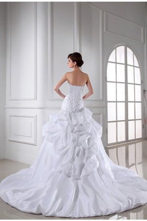 Robe de mariée longue facile appliques textile taffetas avec lacets - Photo 2