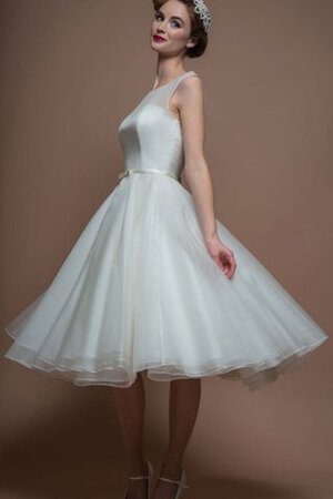 Abito da Sposa a Sala con Piega Lungo Naturale Shiena Sheer Semplice - Foto 3