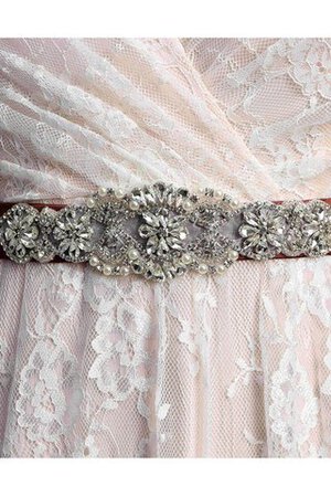 Robe de mariée informel elégant en dentelle a-ligne avec manche courte - Photo 9