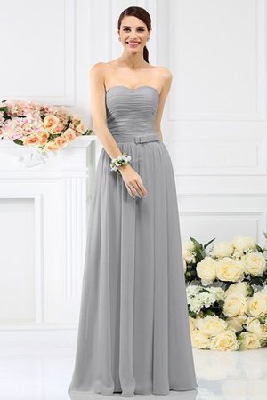 Drapiertes Prinzessin A Linie Bodenlanges Brautjungfernkleid aus Chiffon - Bild 27