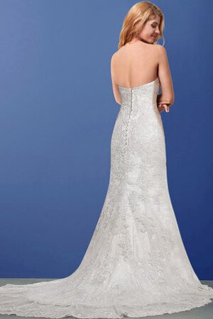 Rückenfreies gesticktes keine Taille bodenlanges einfaches Brautkleid mit Herz-Ausschnitt - Bild 1