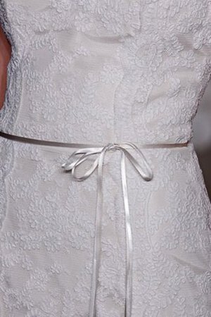 Herz-Ausschnitt rückenfreies Ärmellos Brautkleid mit Bordüre mit Gürtel - Bild 3