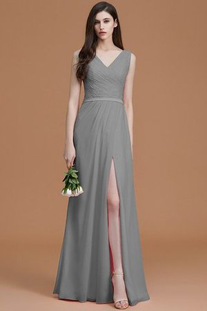 Normale Taille Gerüschtes Prinzessin Bodenlanges Brautjungfernkleid ohne Ärmeln - Bild 33