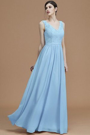 V-Ausschnitt Prinzessin Normale Taille Reißverschluss A Linie Brautjungfernkleid - Bild 9
