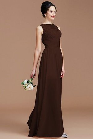 Robe demoiselle d'honneur naturel en chiffon avec zip de princesse au niveau de cou - Photo 12
