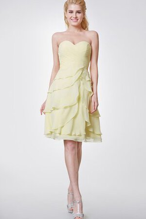 Robe demoiselle d'honneur romantique manche nulle a-ligne au niveau de genou de lotus - Photo 1