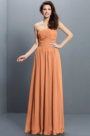 Prinzessin A Linie Plissiertes Bodenlanges Brautjungfernkleid aus Chiffon - Bild 20