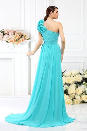Robe demoiselle d'honneur plissage avec fleurs avec chiffon ligne a au drapée - Photo 30