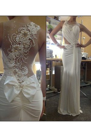 Abito da Sposa Semplice Naturale Spazzola Treno Senza Maniche Tondo - Foto 1