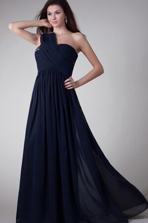 Robe de soirée a-ligne avec cristal en chiffon d'épaule asymétrique longueur au ras du sol - Photo 2