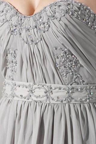 Abito da Sera Cuore con Increspato con Applique in Chiffon - Foto 2
