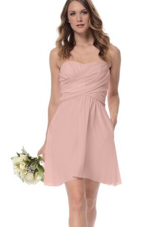 Robe demoiselle d'honneur ruché ligne a en chiffon entrecroisé - Photo 3