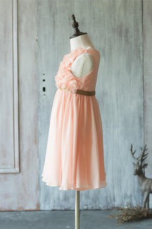 A-Linie hoher Ausschnitt normale Taille bodenlanges Blumenmädchenkleid mit Bordüre mit Blume - Bild 3