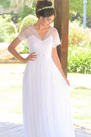 Robe de mariée facile discrete en chiffon avec décoration dentelle ceinture en étoffe - Photo 4