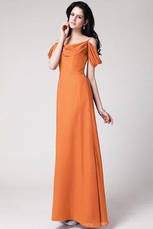 Ärmelloses Normale Taille Chiffon Bodenlanges Anständiges Brautjungfernkleid - Bild 23
