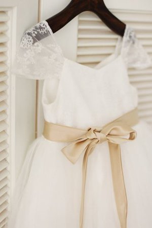 Robe de cortège enfant longue naturel de mode de bal textile en tulle jusqu'au sol - Photo 4
