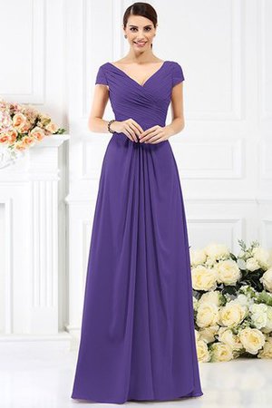 Robe demoiselle d'honneur plissage longue avec fronce a-ligne avec chiffon - Photo 24