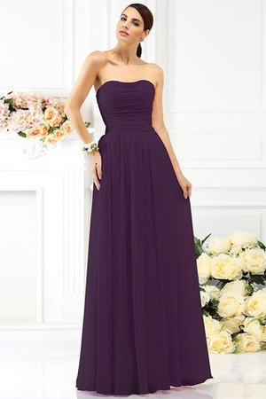 Vestido de Dama de Honor de Sin mangas de Largo de Escote sin tirantes de Plisado - Foto 13