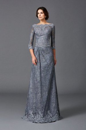 Vestido de Madrina de Corte princesa de Barco de Manga de longitud 3/4 de Cremallera - Foto 1