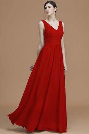 V-Ausschnitt Prinzessin Normale Taille Reißverschluss A Linie Brautjungfernkleid - Bild 29
