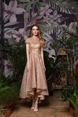 Auffällig A Linie Anständiges Stilvolles Cocktailkleid mit Gekappten Ärmeln - Bild 3