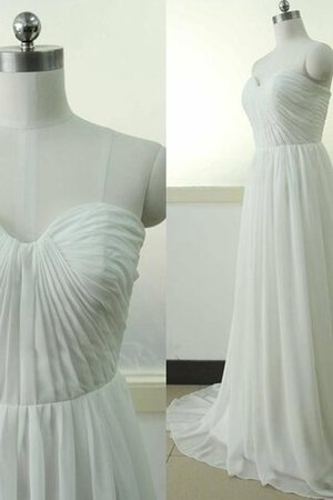 Robe de mariée en chiffon en plage a-ligne avec fleurs textile en tulle - Photo 2