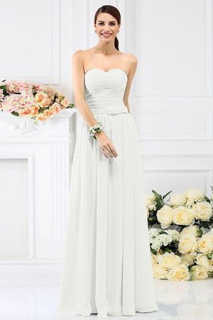 Drapiertes Prinzessin A Linie Bodenlanges Brautjungfernkleid aus Chiffon - Bild 16
