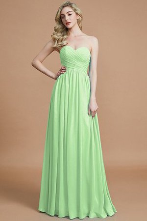 Robe demoiselle d'honneur naturel d'empire avec chiffon ruché jusqu'au sol - Photo 31