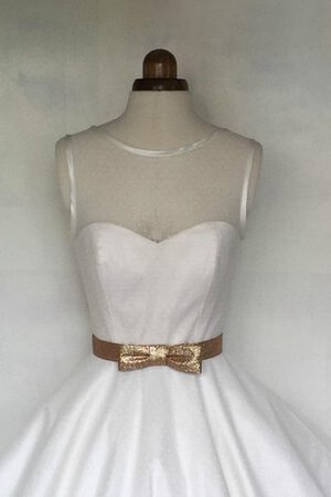 A-Linie Reißverschluss wadenlanges Brautkleid mit Juwel Ausschnitt aus Tüll - Bild 2