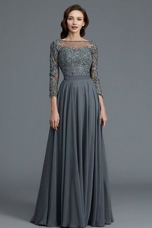 Robe mère de mariée naturel en chiffon ligne a de princesse en 3/4 manche - Photo 1