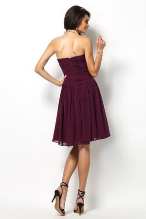 Plissiertes A Linie Reißverschluss Ärmelloses Mini Brautjungfernkleid - Bild 30