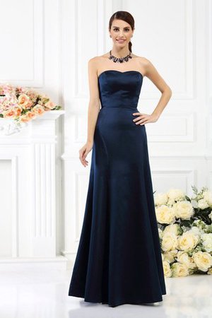 Robe demoiselle d'honneur longue de fourreau de bustier avec zip en satin - Photo 1